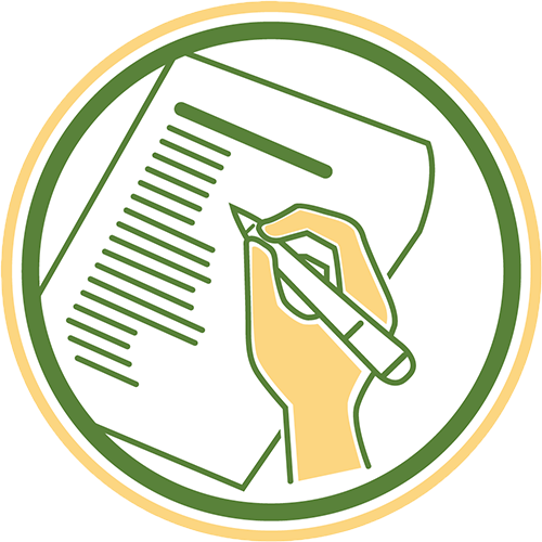 icon of an allergy care provider reviewing medical history and test results